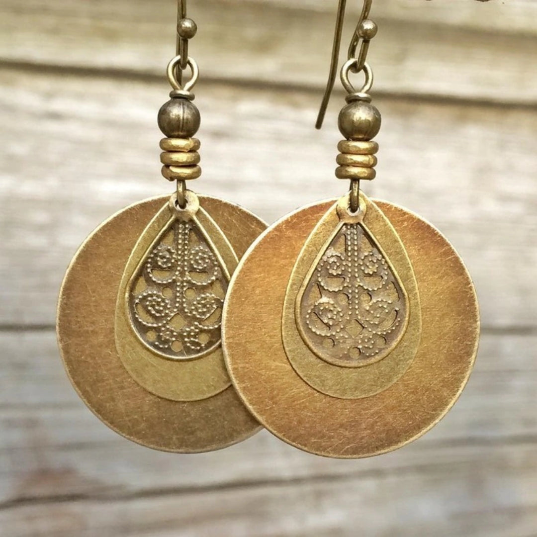 Classic Gold Round Vintage Earrings