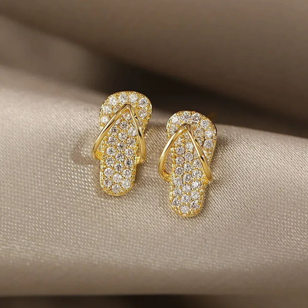 Sunlit Flip Flop Gold Earrings
