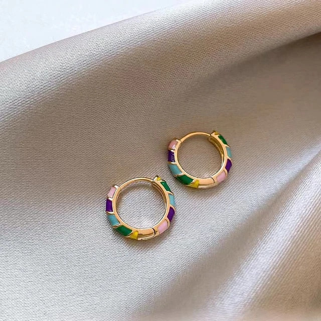 Classic Multicolor Enamel Art Earrings