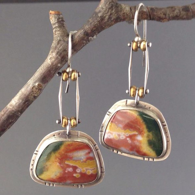 Vibrant Gem Earrings with Natural Stones