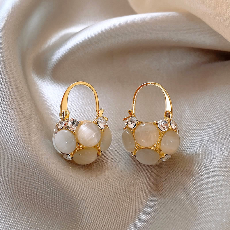 Radiant Gold Crystal Pearl Earrings