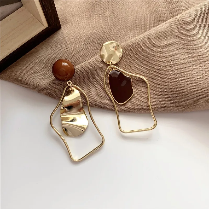 Vintage Gold Brown Earrings