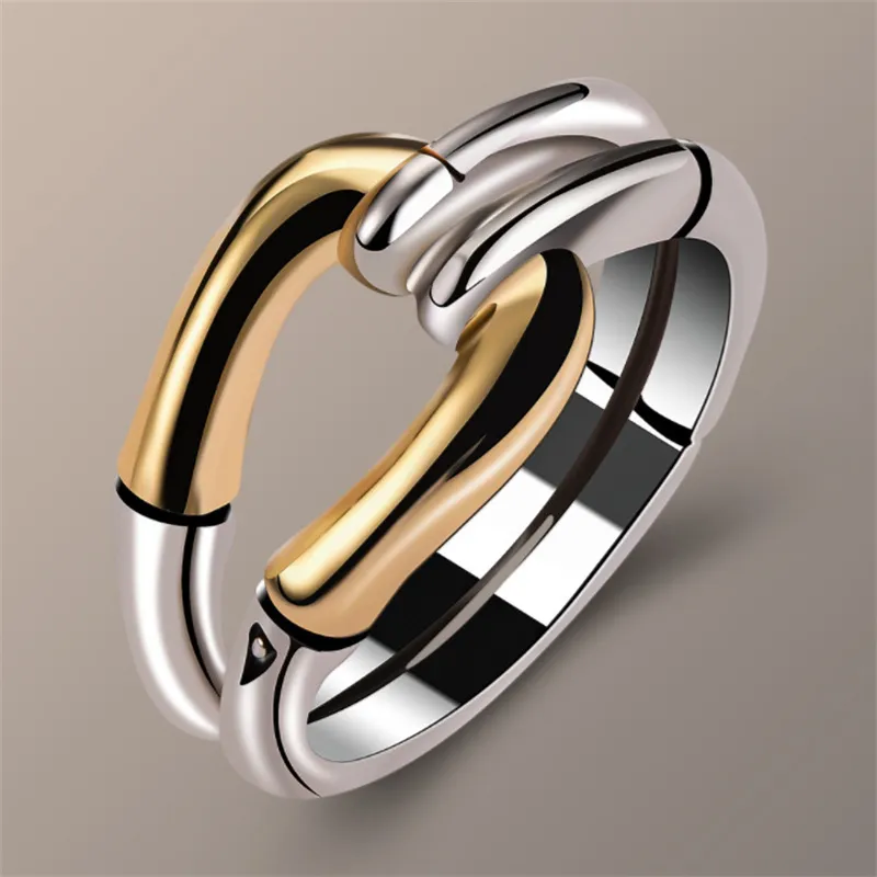 Elegant Gold and Silver Knot Ring