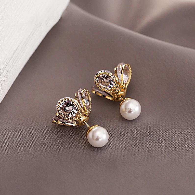 Blossom Floral Pearl Drop Earrings