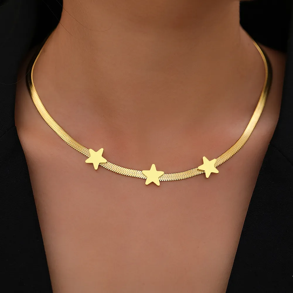 Golden Stars Glow Necklace