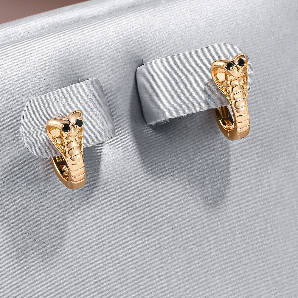 Elegant Snake Glow Gold Earrings