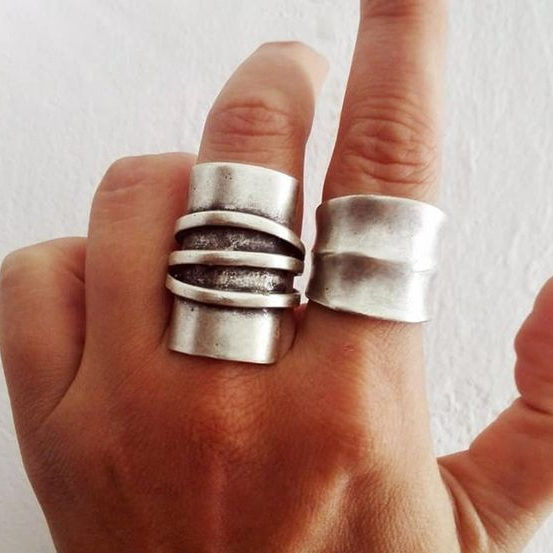 Retro Silver Ring Set