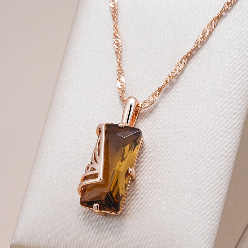 Brown Glass Statement Necklace
