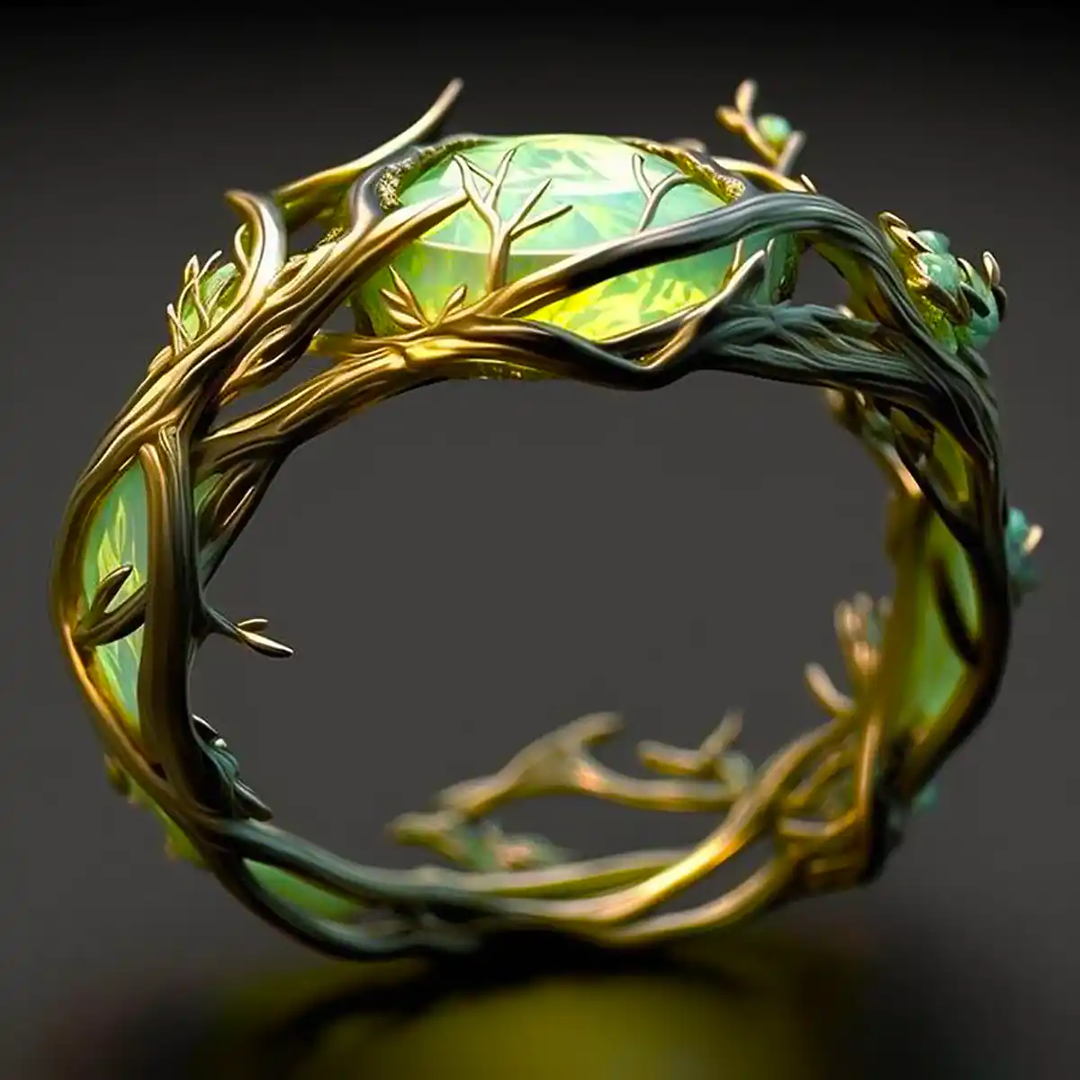 Aina | Natural Green Opal Statement Ring