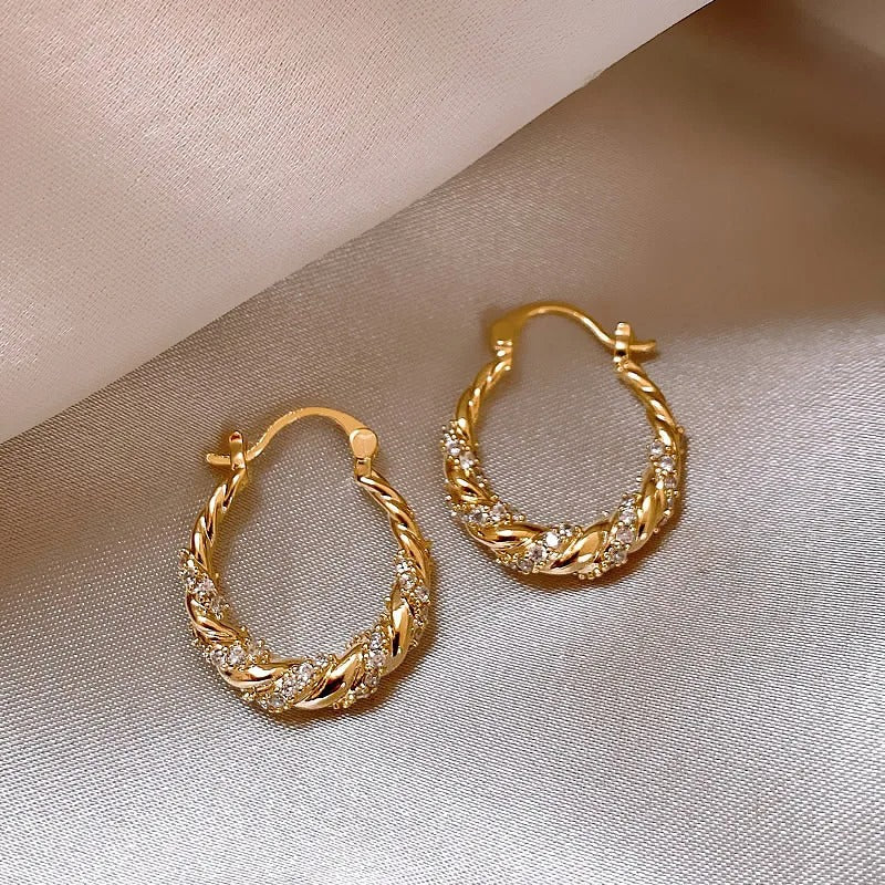 Vintage-Inspired Gold Braided Earrings
