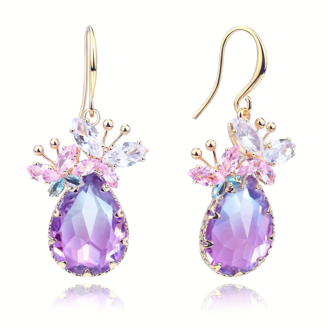 Elegant Flower Drop Dangle Earrings