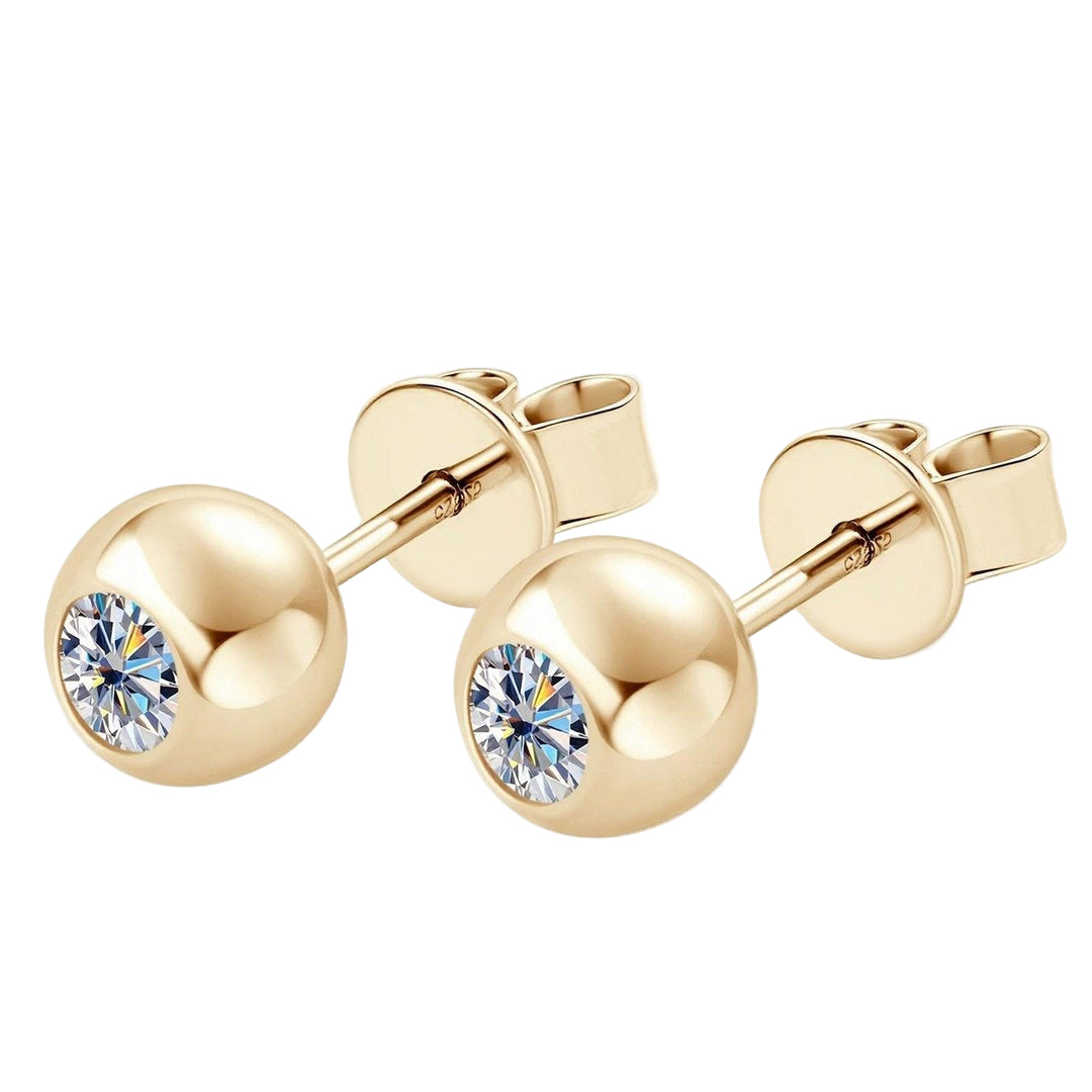 Round Moissanite Bubble Earrings