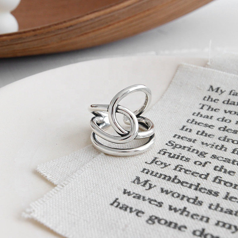 Bold Silver Twist Thumb Ring