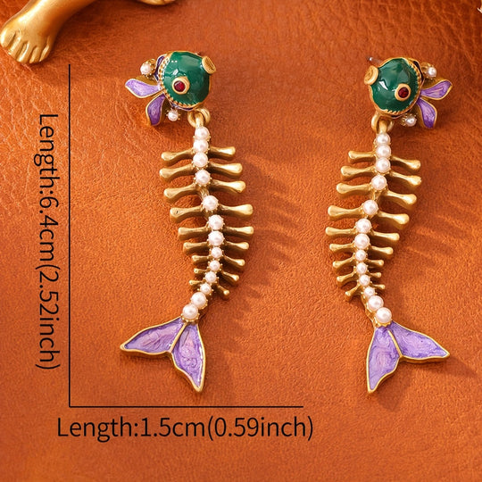 Vintage Bohemian Fish Earrings