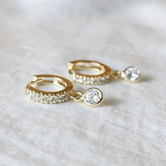 Elegant Small Zirconia Hoop Earrings