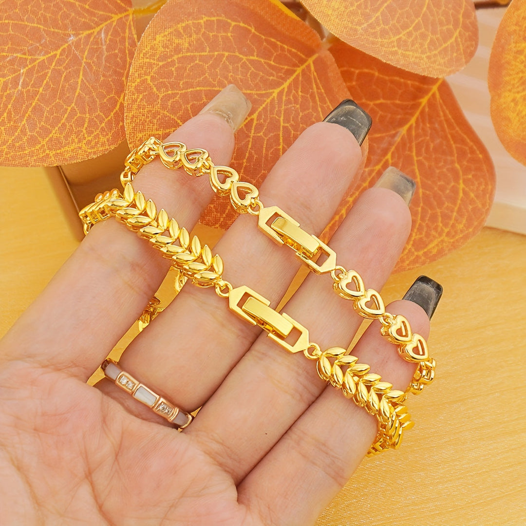 Elegant Shiny Golden Zirconia Bracelet