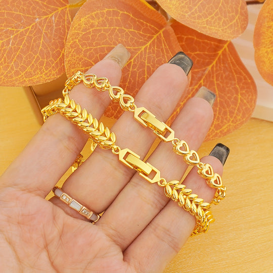 Elegant Shiny Golden Zirconia Bracelet
