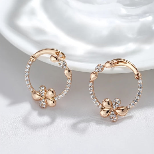 Chic Floral Hoop Earrings