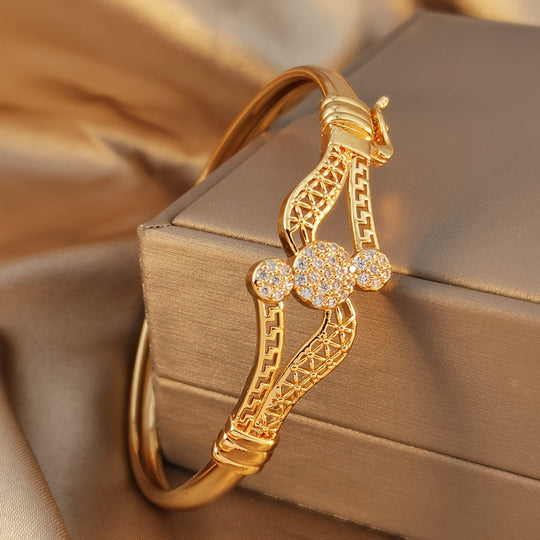 Bohemian Golden-Tone Open Bracelet