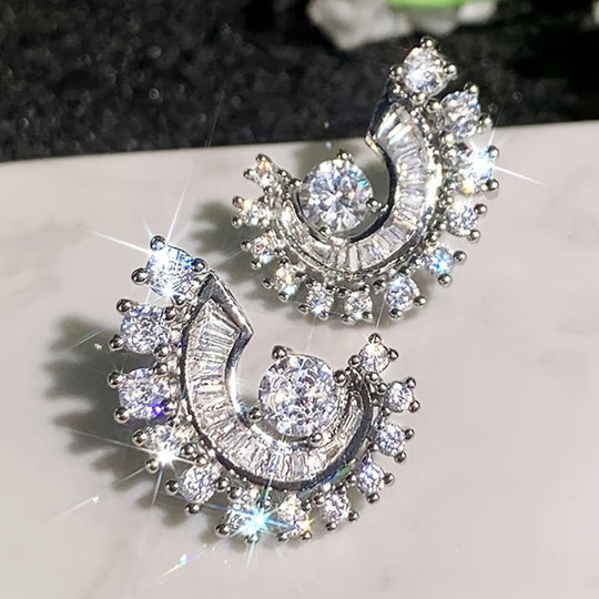 Chic Luxury Spiral Zirconia Earrings