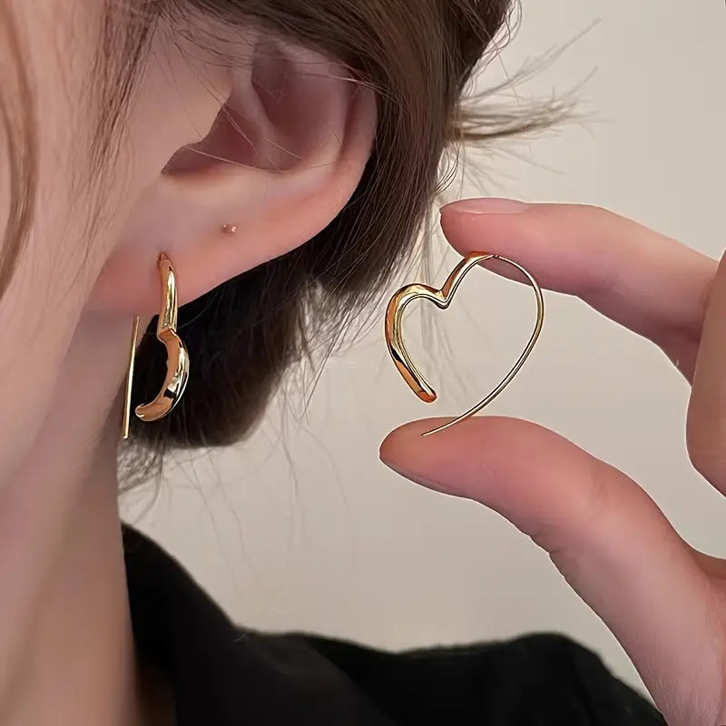 Abstract Heart-Shaped Hoops