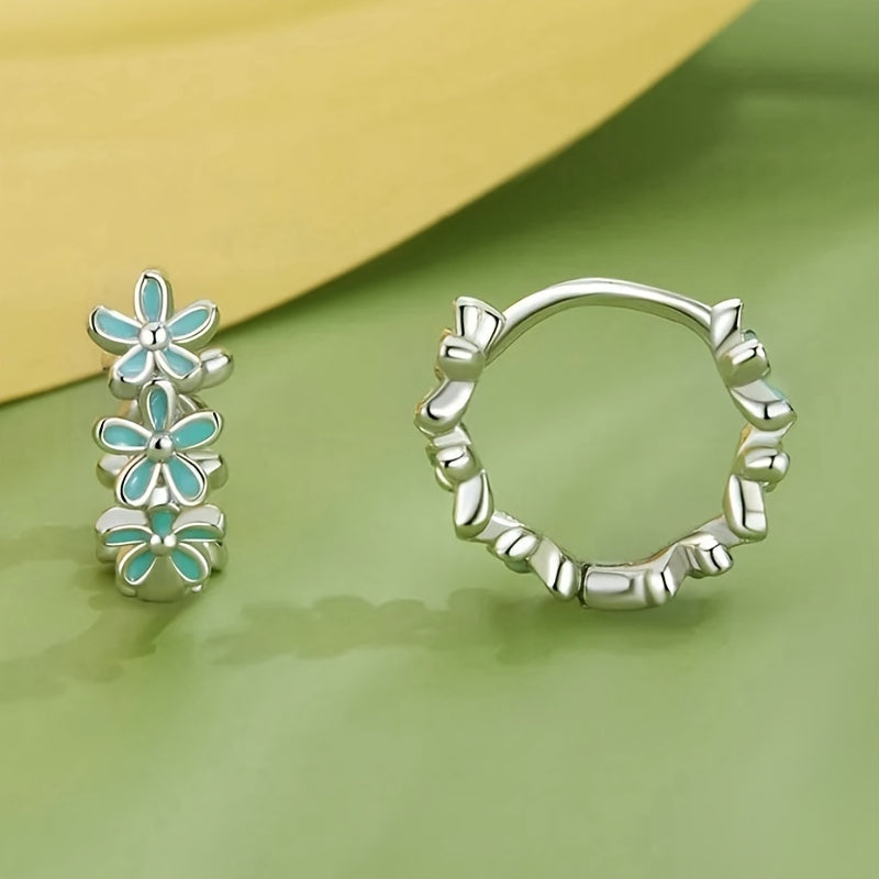 Stylish Women’s Floral Hoop Earrings