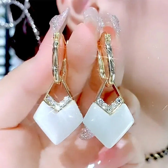 Modern Square Pendant Earrings
