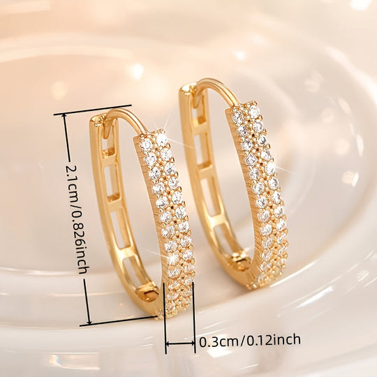 Delicate Circular Zirconia Fashion Earrings