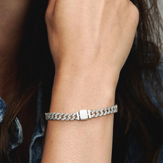 Cuban Link Bracelet with Moissanite