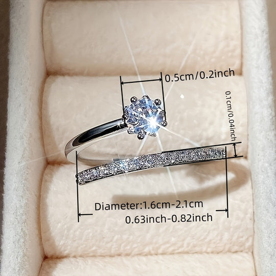 Timeless Five-Claw Zirconia Fashion Ring