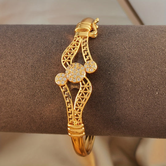 Bohemian Golden-Tone Open Bracelet