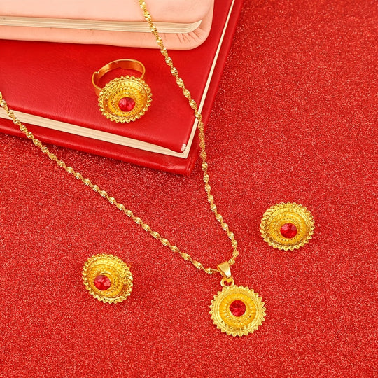 Luxury Boho 24K Gold Plated Jewelry Set