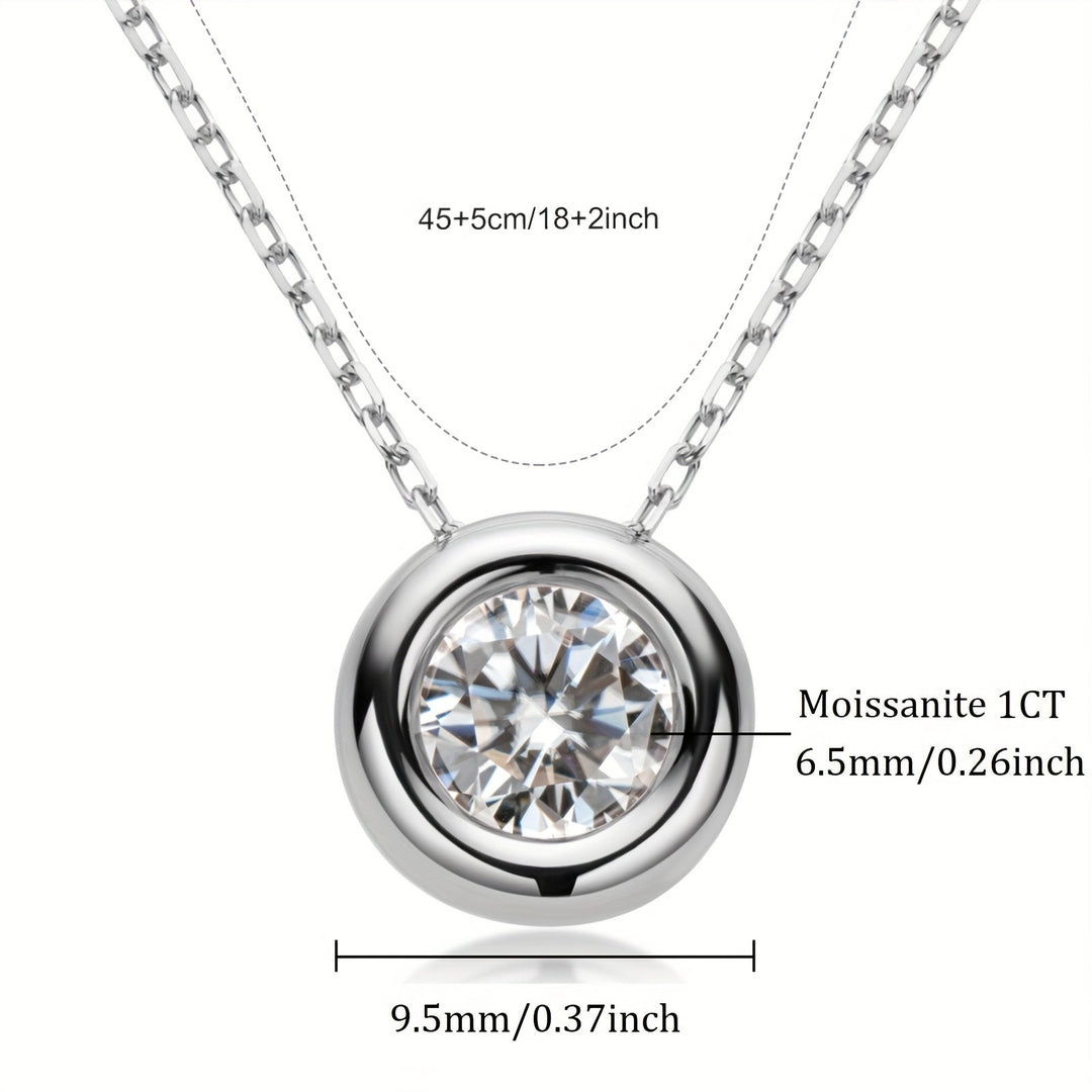 Silver Moissanite Pendant Necklace