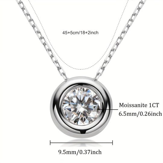 Silver Moissanite Pendant Necklace