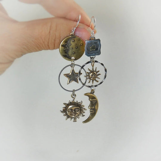 Sun & Moonlight Dangle Earrings