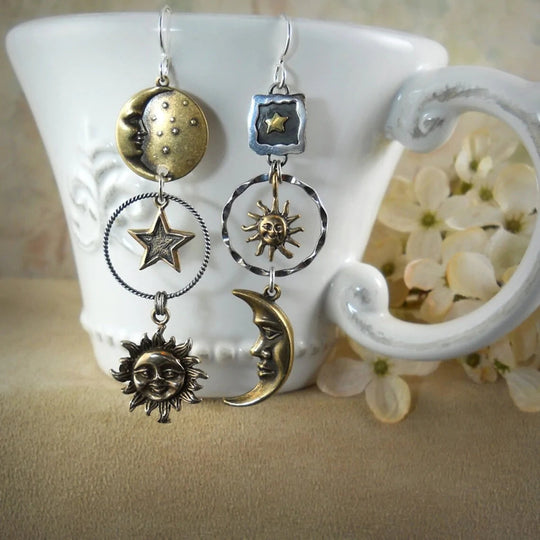 Sun & Moonlight Dangle Earrings