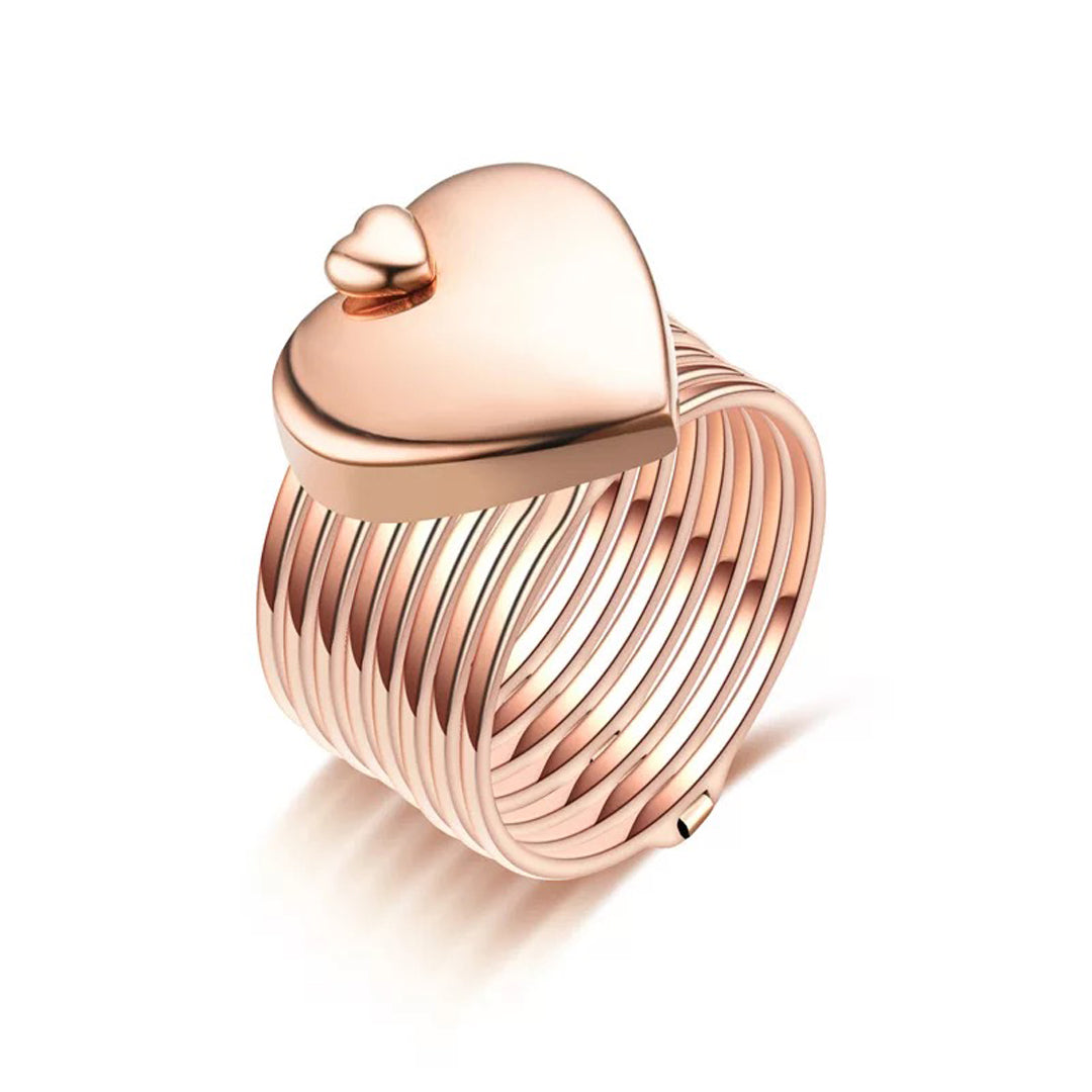 Rose Gold Convertible Heart Ring & Bracelet