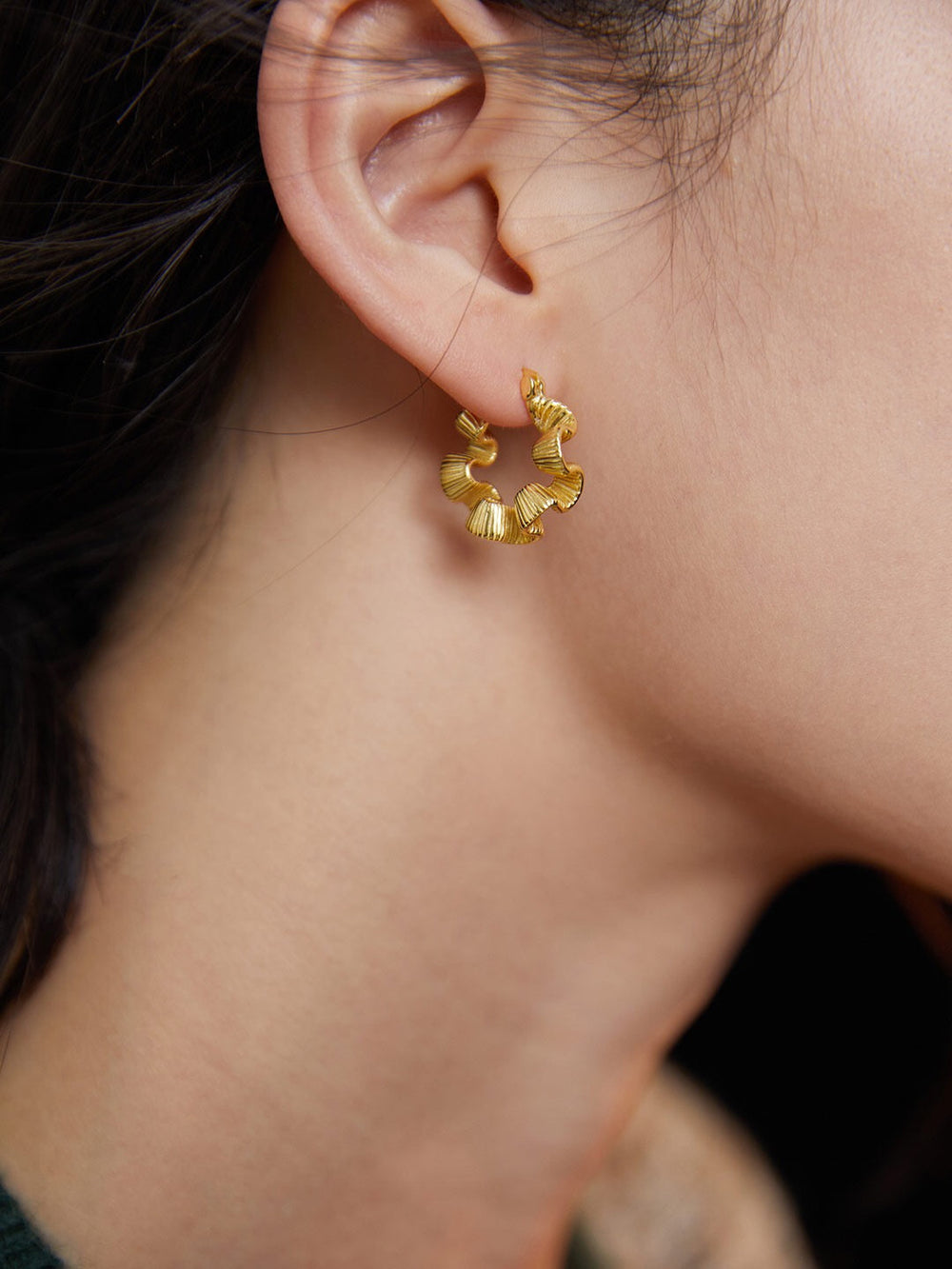 Wreath-Inspired Silk Hoop Earrings