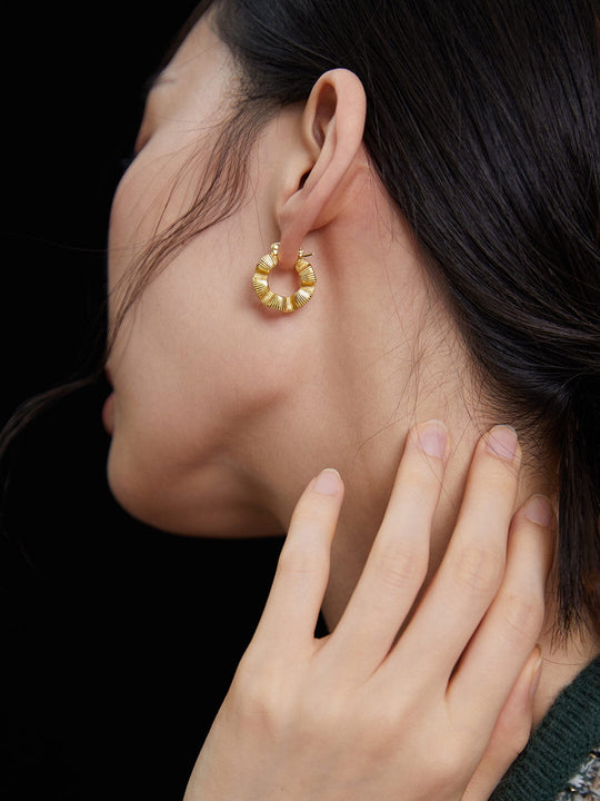 Wreath-Inspired Silk Hoop Earrings