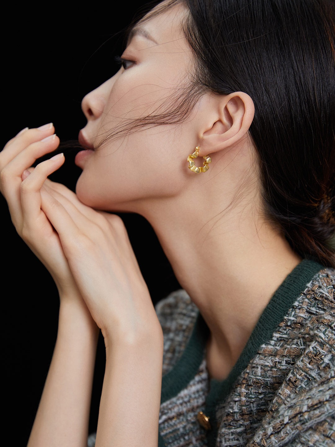 Wreath-Inspired Silk Hoop Earrings