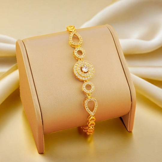 Elegant Shiny Golden Zirconia Bracelet