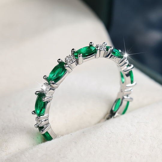 Full Circle Zirconia Silver Ring