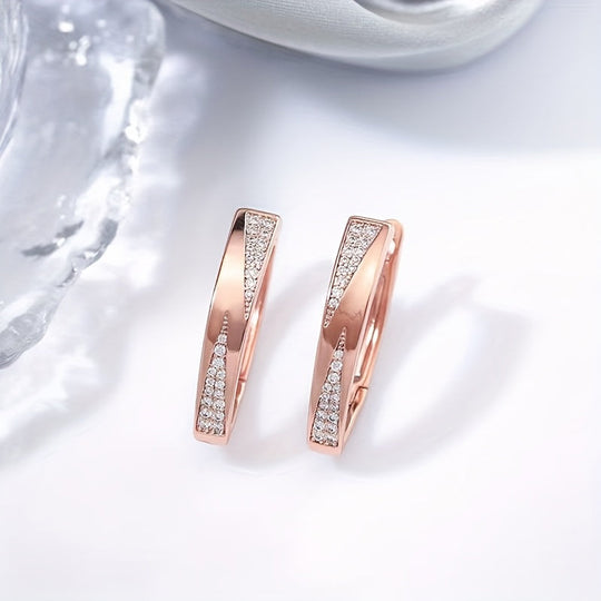 Elegant Zirconia Hoop Earrings