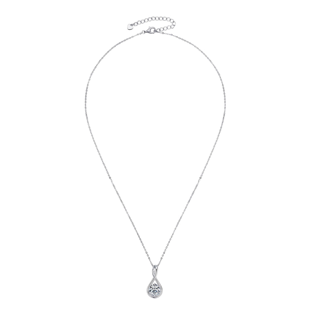 Single Stone Moissanite Pendant Necklace