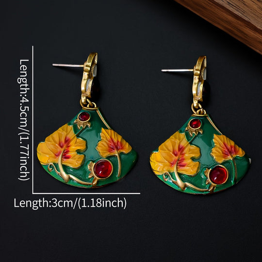 Elegant Enamel Drop Earrings