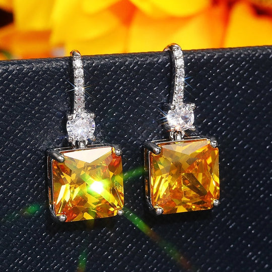 Exquisite Citrine Drop Earrings