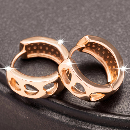 Elegant Heart Hollow Out Hoop Earrings