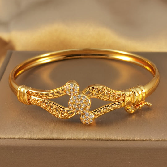 Bohemian Golden-Tone Open Bracelet
