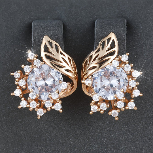 Luxurious Round Cubic Zirconia Earrings