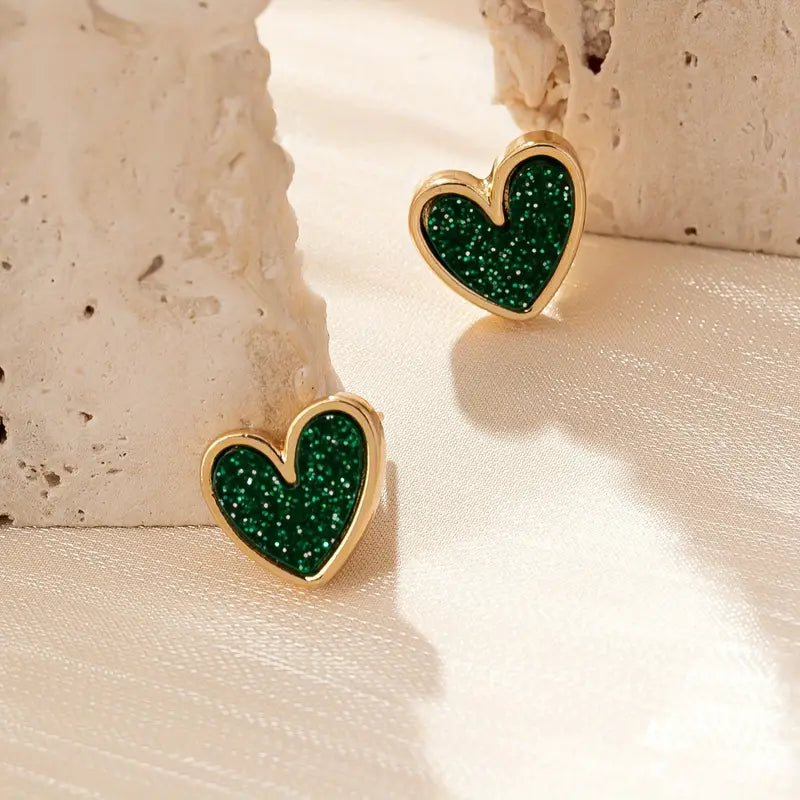 Small Heart-Shaped Stud Earrings